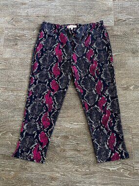 NWT ~ Jude Connally Lucia crop Leggings Snakeskin pattern size L
